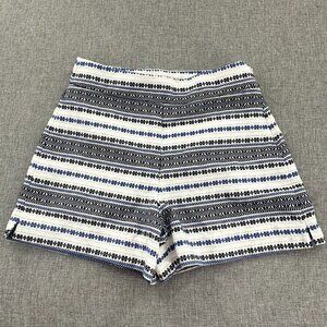 GAP Boho Shorts Striped‎ Embroidered Side Zipper Mid Rise Cotton Blend Size 4